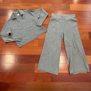 A New Day • Gray Knit Sweater and Pants Set • Size S/M